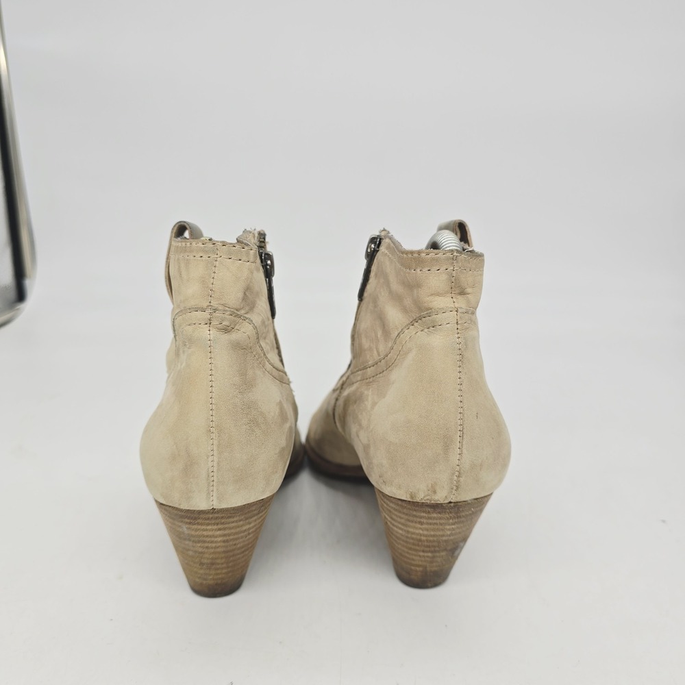 Frye Reina Ankle Boots Women's Size 7.5 M Side Zip Cone Heel Leather Western - Picture 5 of 8